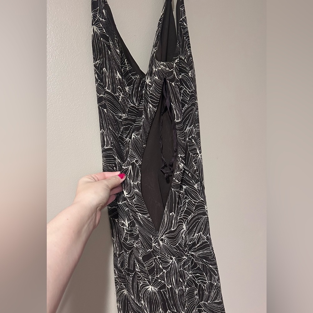 beachy silk whimsical maxi floor length flowy gown tropical island vibes - Picture 7 of 7